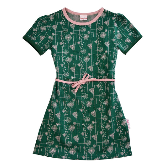 SALE -50%: Kurzarmkled mit Blumen und Gürtchen von Baba