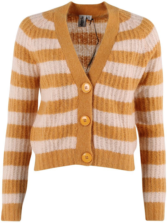 Woll-Cardigan in Nougat/Honig gestreift von Danefae