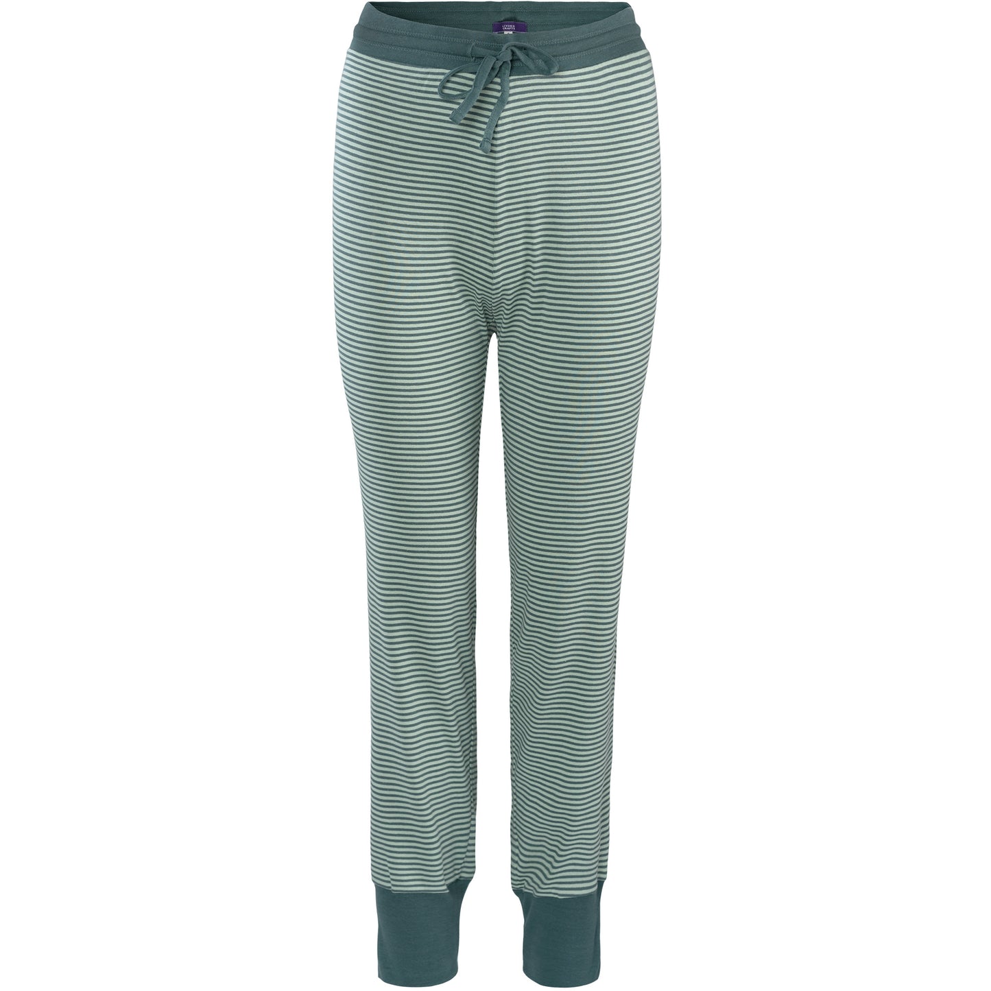 Pyjama-Hose gestreift Dunkelgrün/Hellgrün von Living Craft