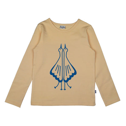 SALE: Langarm-Shirt mit Vögel auf crèmeweiss von Baba