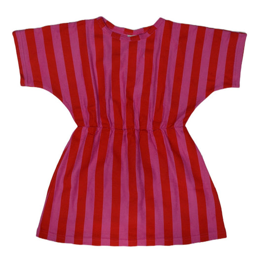 Frottée-Sommerkleid gestreift Rot/Rosa von Baba