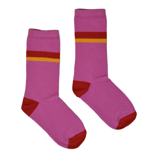 NEU: Socken mit farbigen Streifen auf Pink von Baba