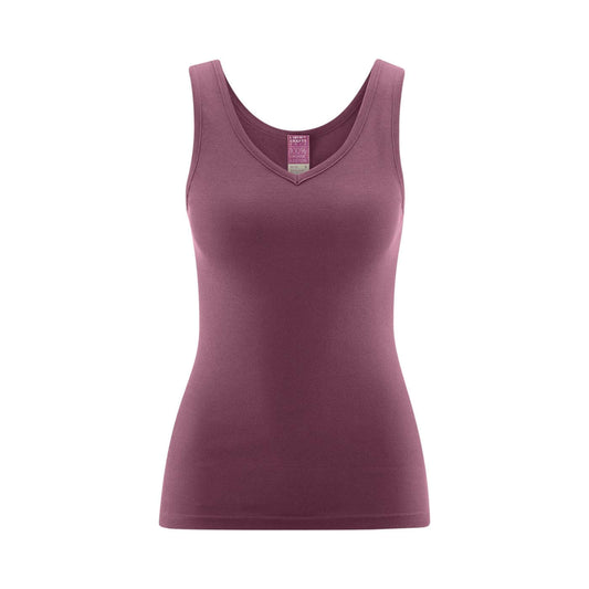 Trägertop mit V-Ausschnitt in Dark Rose von Living Craft
