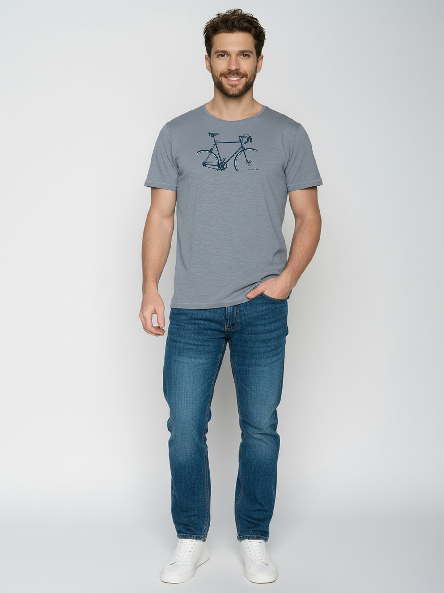 T-shirt Bike Crop in Sea Smoke von Greenbomb