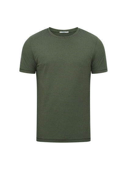 T-shirt gestreift Anthrazit/Olive von Greenbomb
