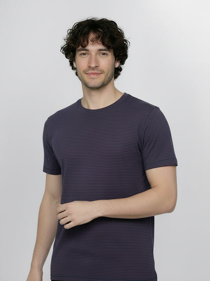 T-shirt gestreift Navy/Dunkelrot von Greenbomb