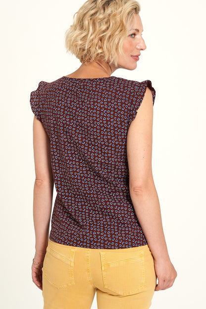 SALE -50%: Sommer-Bluse mit Herzblatt von Tranquillo