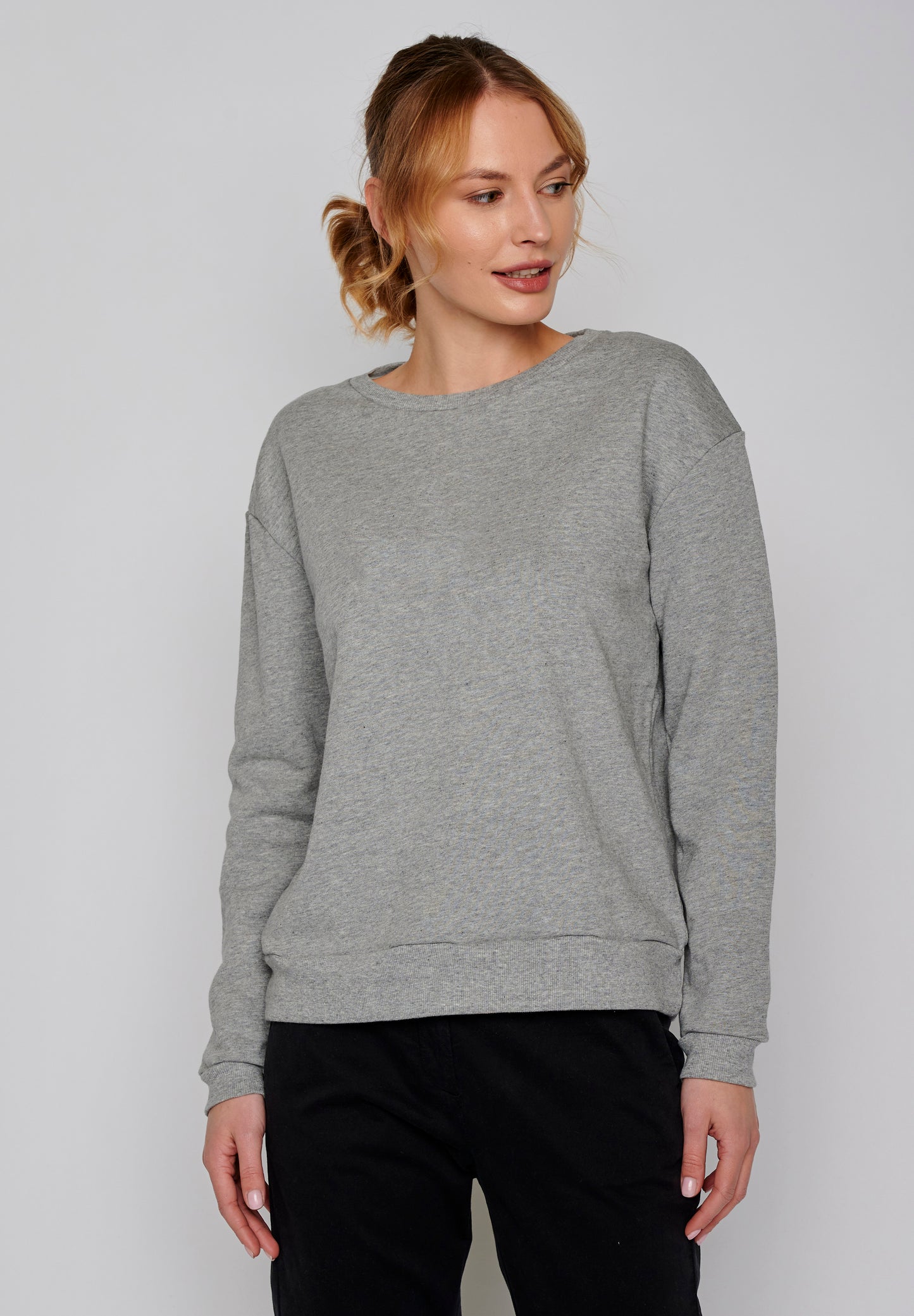 SALE: Damen Sweat-Pulli uni Grau  von Greenbomb