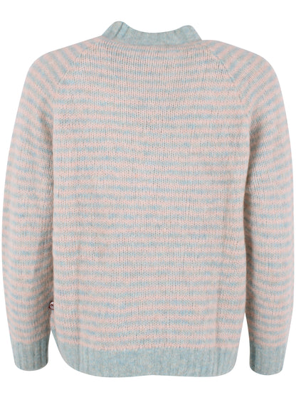 Wollpullover Hellblau/Creme gemustert von Danefae