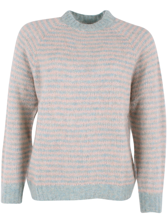 Wollpullover Hellblau/Creme gemustert von Danefae