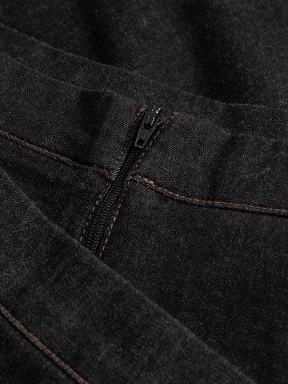 Black Denim Skort von Mademoiselle Yéyé