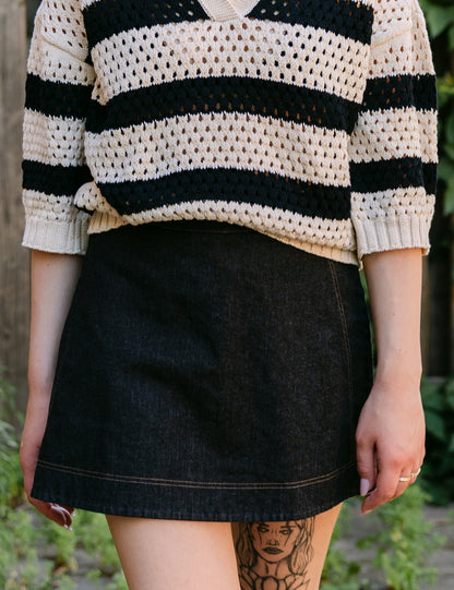 Black Denim Skort von Mademoiselle Yéyé