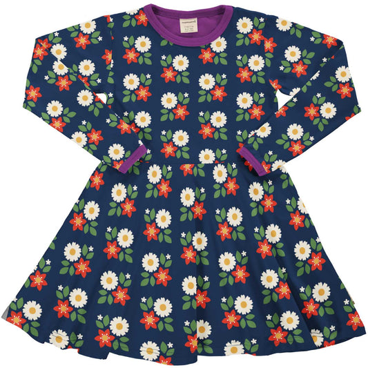 SALE : Dress Circle mit Blumen auf Dunkelblau von Maxomorra