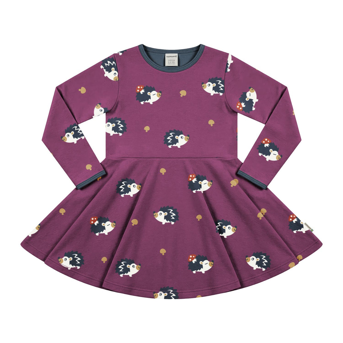 Kleid Langarm mit Igel von Maxomorra