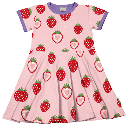 Kurzarm-Kleid mit Erdbeere von Maxomorra