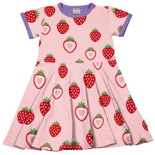 Kurzarm-Kleid mit Erdbeere von Maxomorra