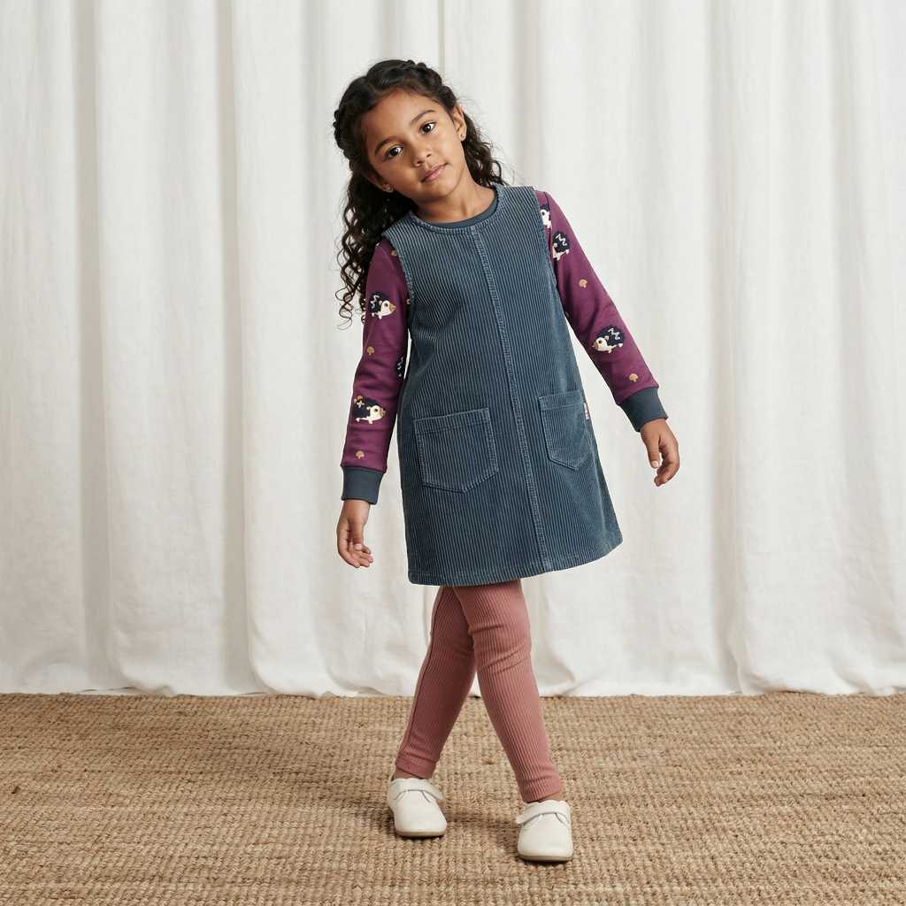 Cord-Kleid in Blau von Maxomorra