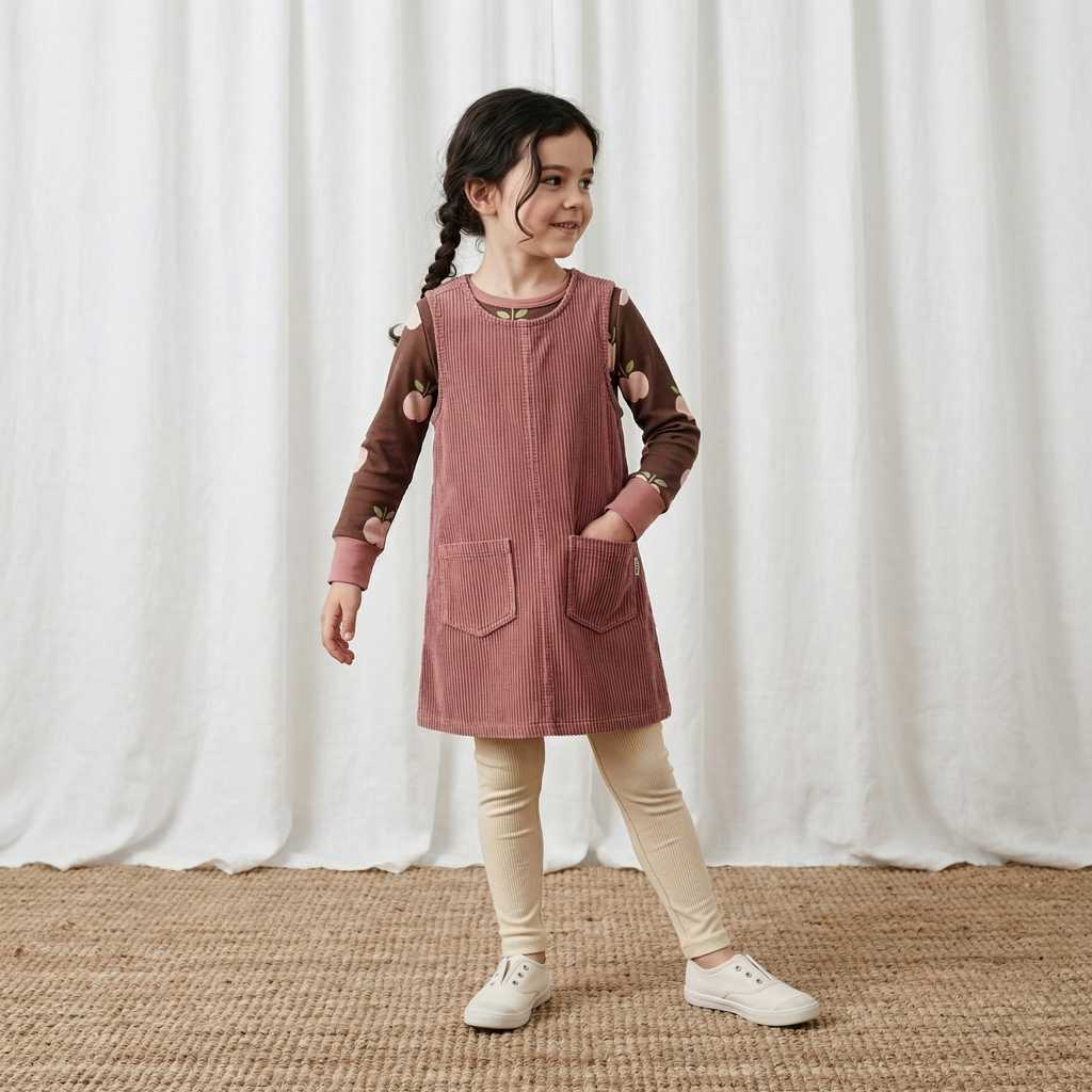 Cord-Kleid in Rosa von Maxomorra