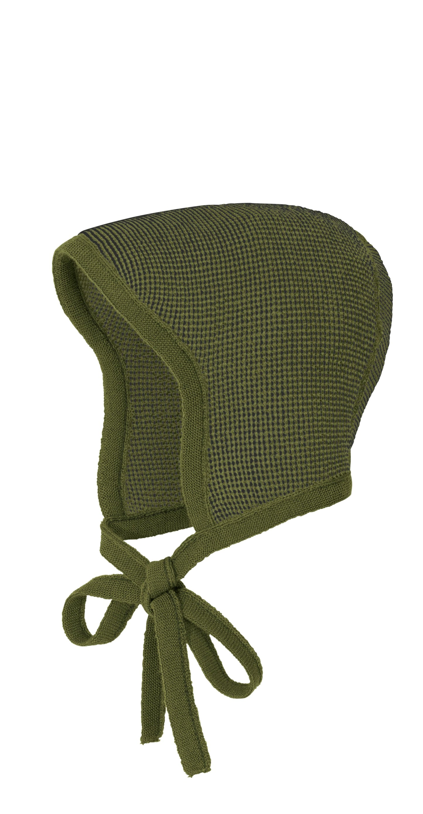 -20%: Woll-Strickhäubchen in Olive-Anthrazit Melange von Disana