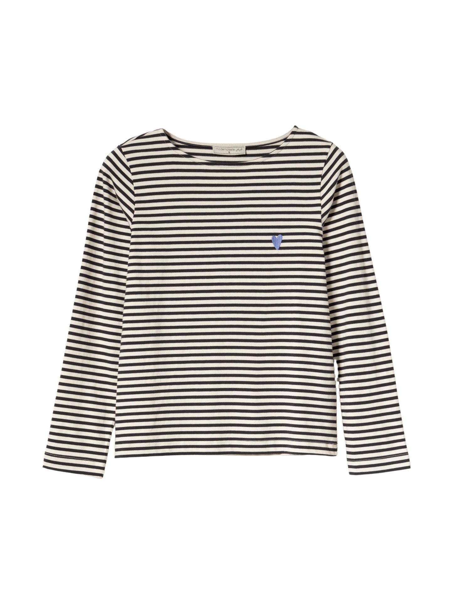Langarm-Shirt gestreift Schwarz/Weiss von Mademoiselle Yéyé