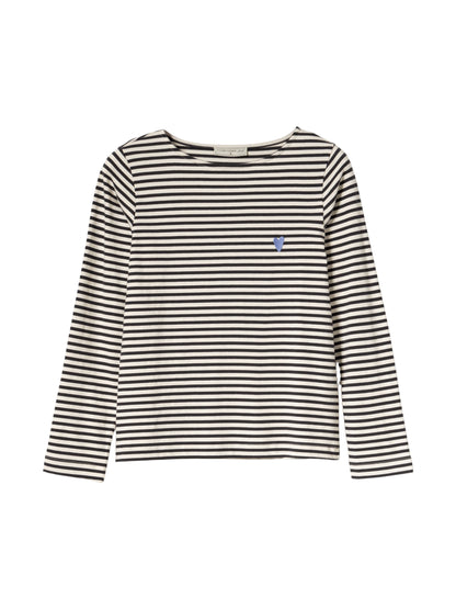 Langarm-Shirt gestreift Schwarz/Weiss von Mademoiselle Yéyé