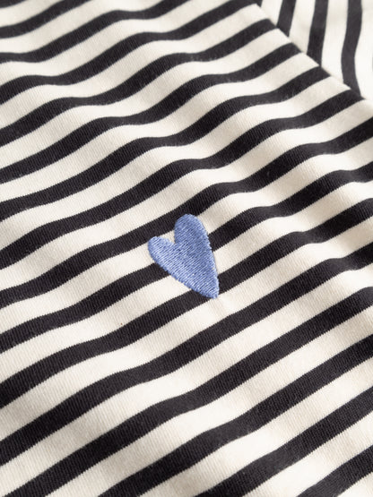 Langarm-Shirt gestreift Schwarz/Weiss von Mademoiselle Yéyé