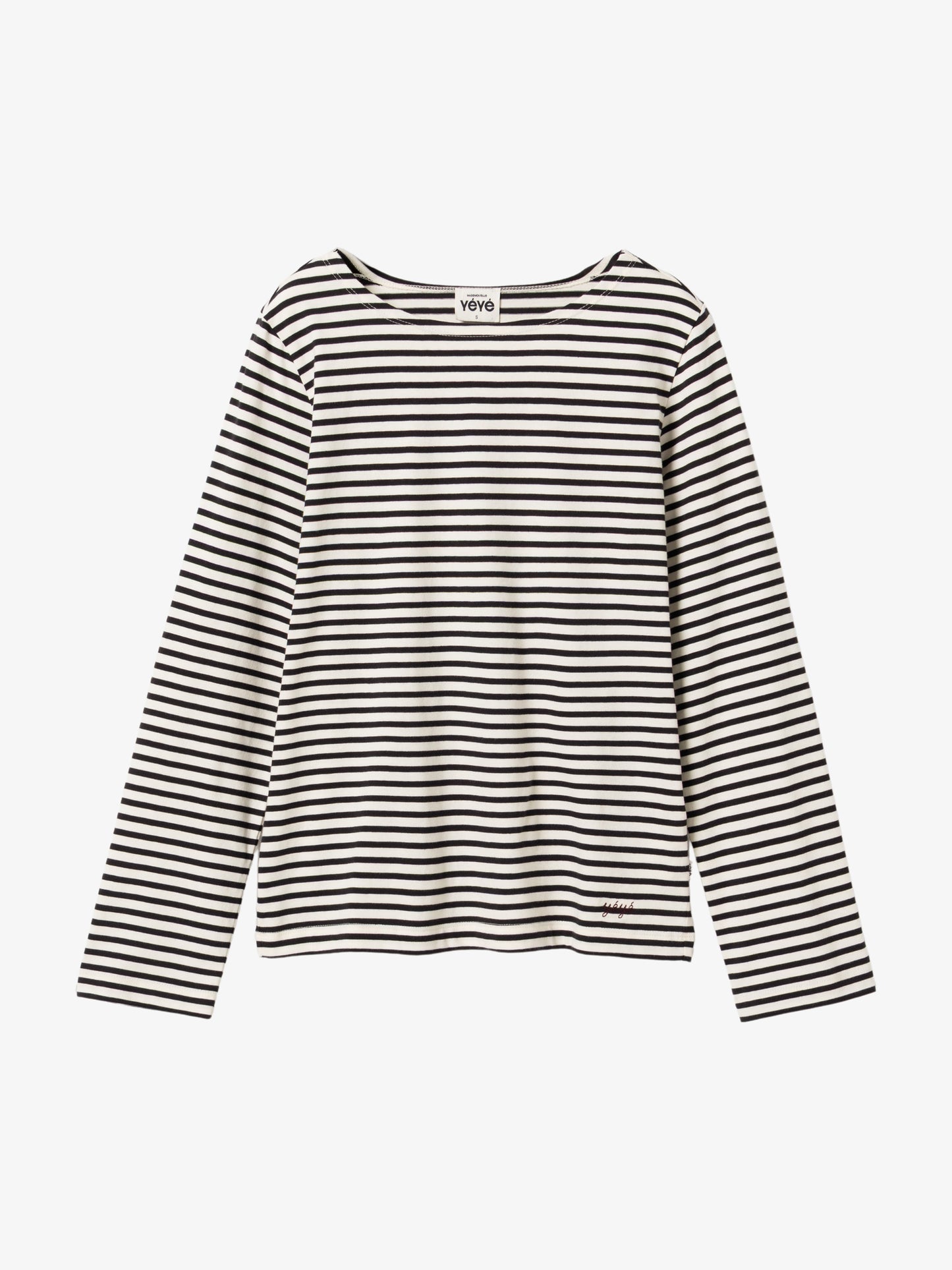 Langarm T-Shirt gestreift Schwarz/Weiss von Mademoiselle Yéyé