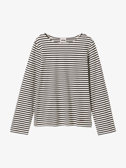 Langarm T-Shirt gestreift Schwarz/Weiss von Mademoiselle Yéyé