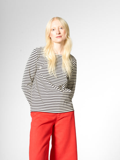 Langarm T-Shirt gestreift Schwarz/Weiss von Mademoiselle Yéyé