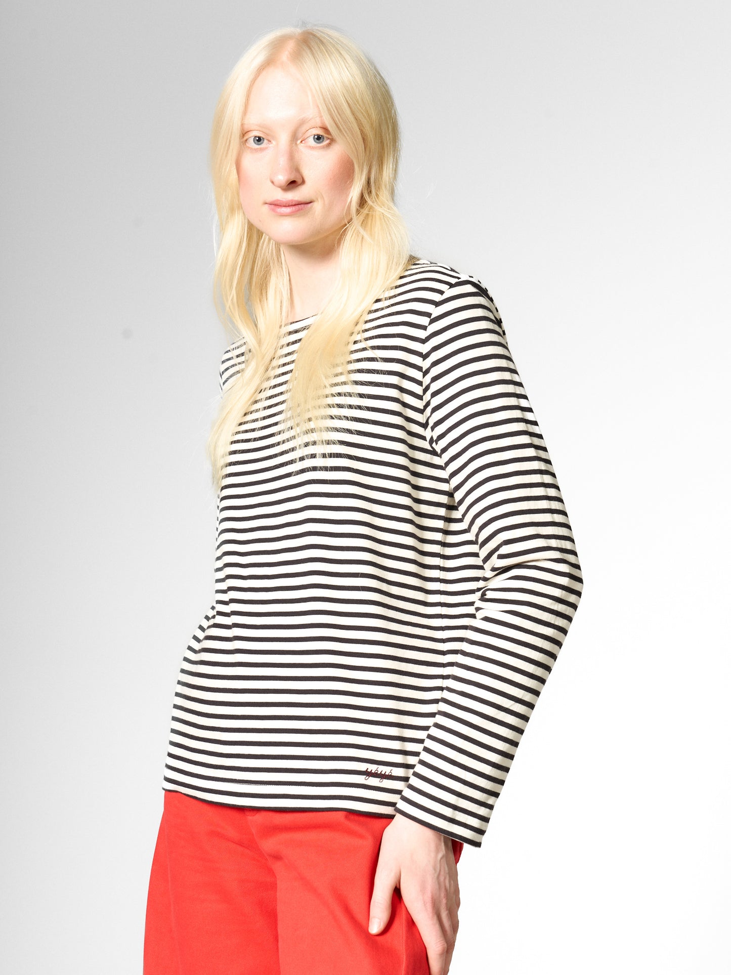 Langarm T-Shirt gestreift Schwarz/Weiss von Mademoiselle Yéyé