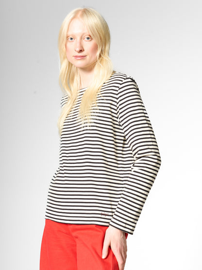 Langarm T-Shirt gestreift Schwarz/Weiss von Mademoiselle Yéyé