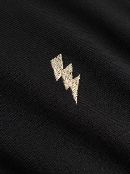 Sweatshirt Schwarz mit goldenem Blitz