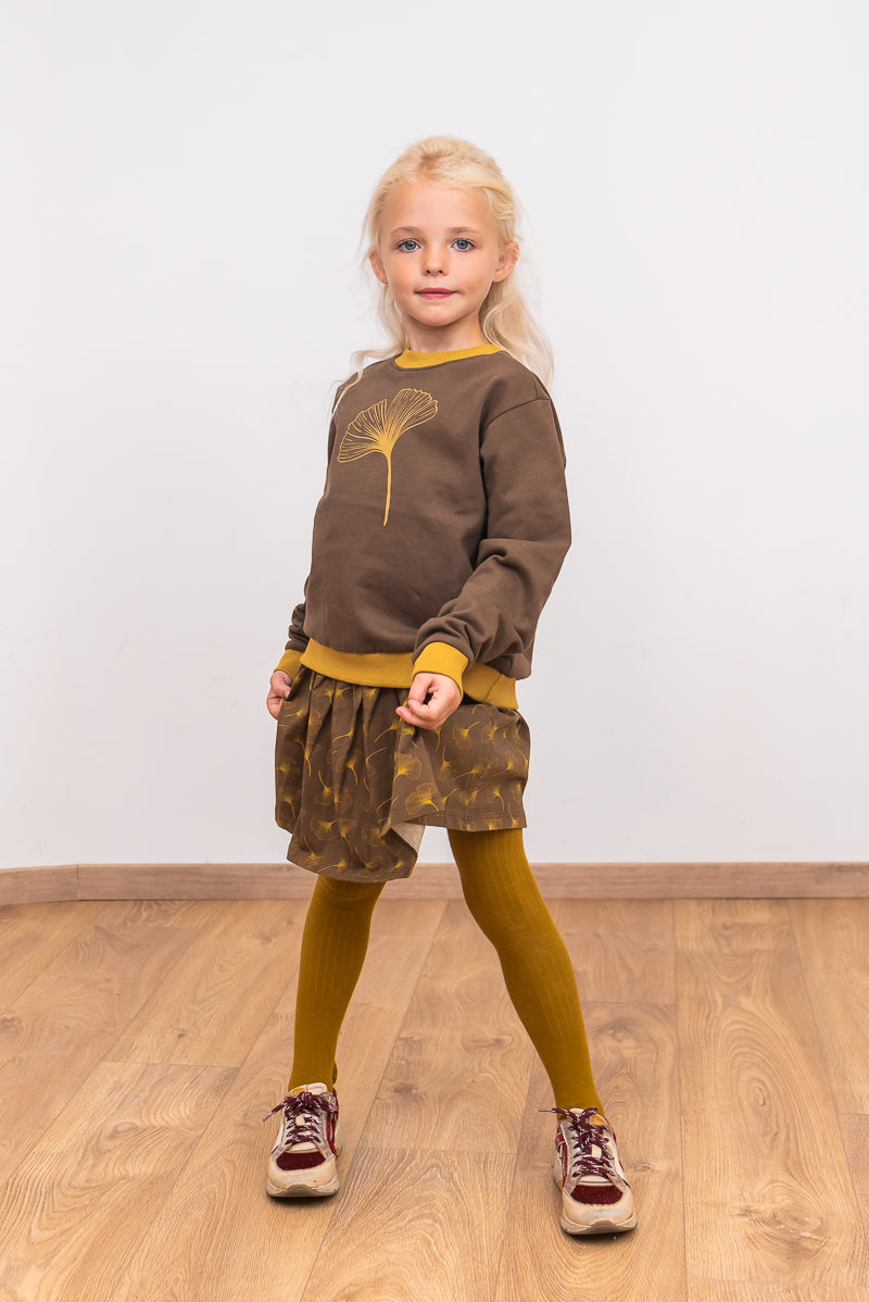 SALE: Pulli Braun mit Ginkgoblatt von Lily Balou