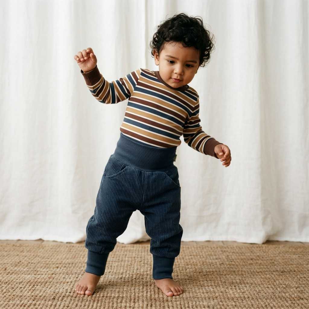 Baby-Cordhose in Blau von Maxomorra