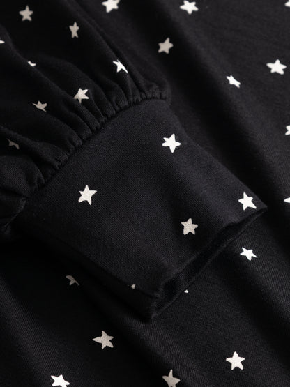Langarm-Shirt in Schwarz mit Steren von Mademoiselle Yéyé