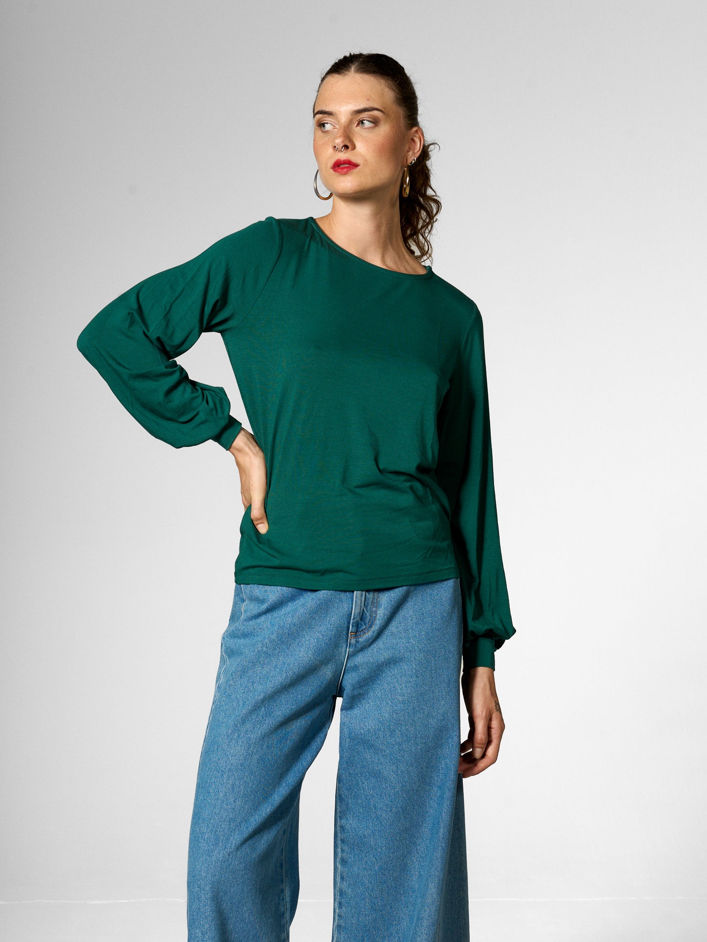 Langarm-Shirt in Grün von Mademoiselle Yéyé