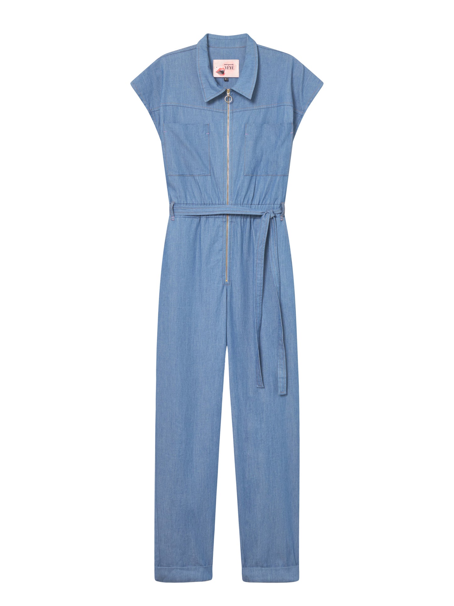 Kurzarm-Jumpsuit Denim Mademoiselle Yéyé