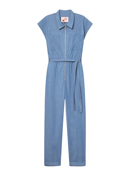 Kurzarm-Jumpsuit Denim Mademoiselle Yéyé