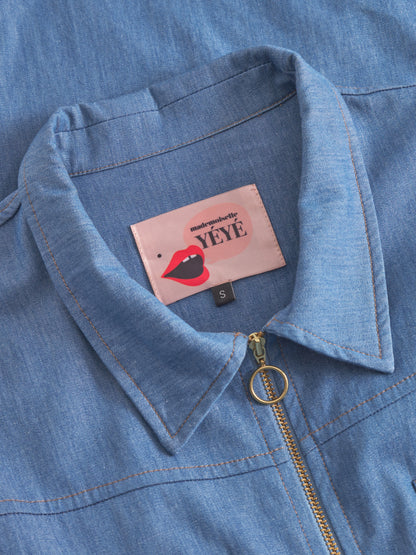 Kurzarm-Jumpsuit Denim Mademoiselle Yéyé
