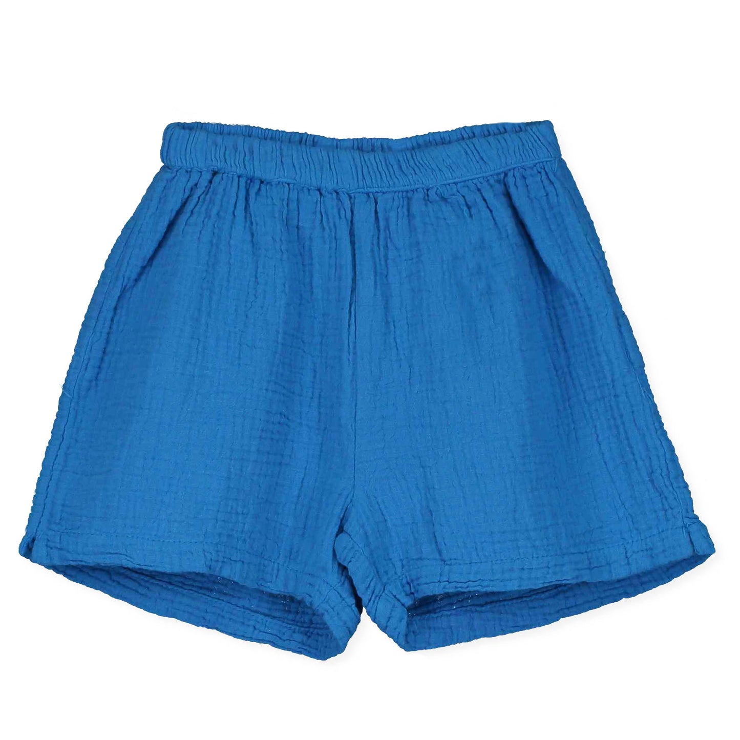 Leinen-Shorts mit Kirsche in Blau von Lötiekids