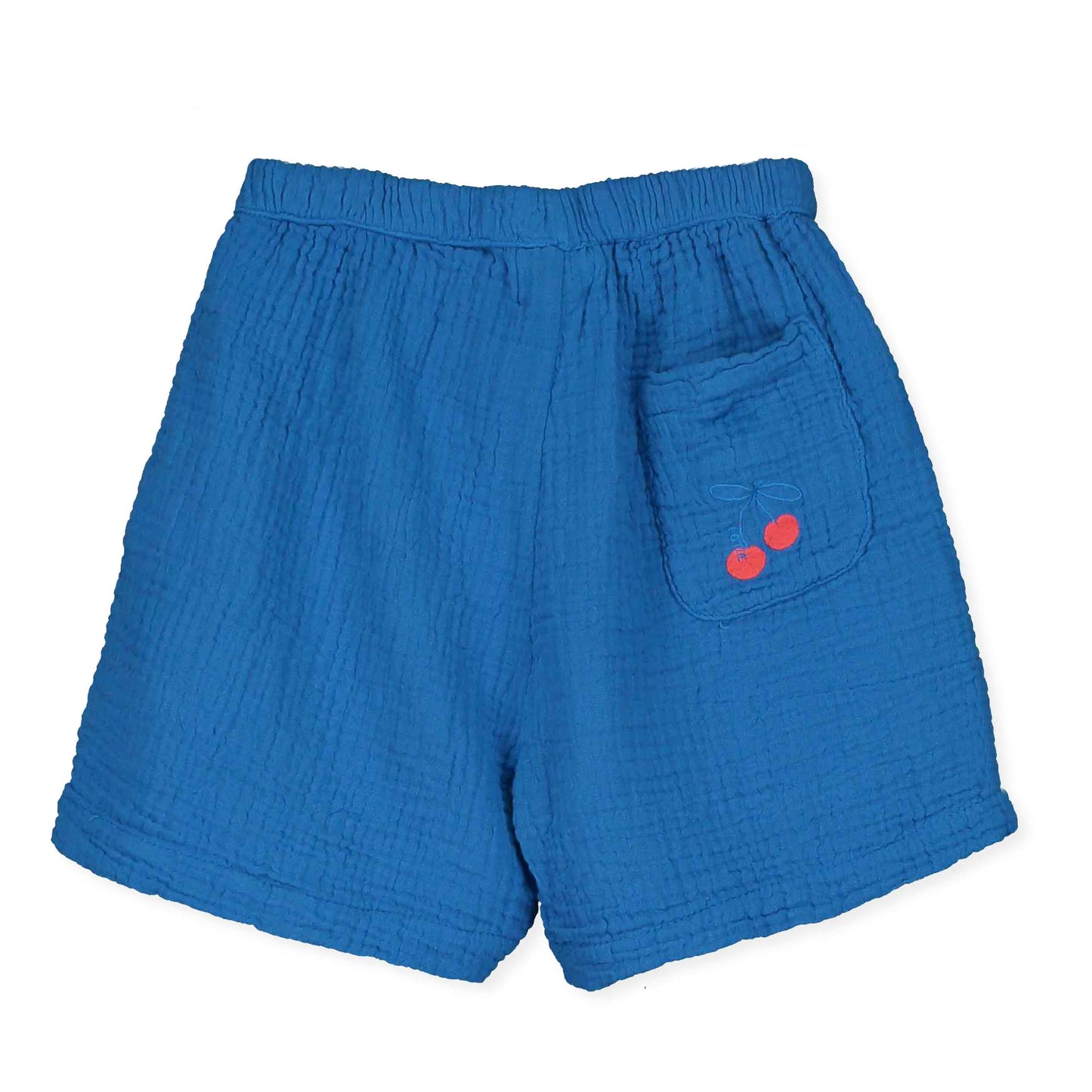 Leinen-Shorts mit Kirsche in Blau von Lötiekids