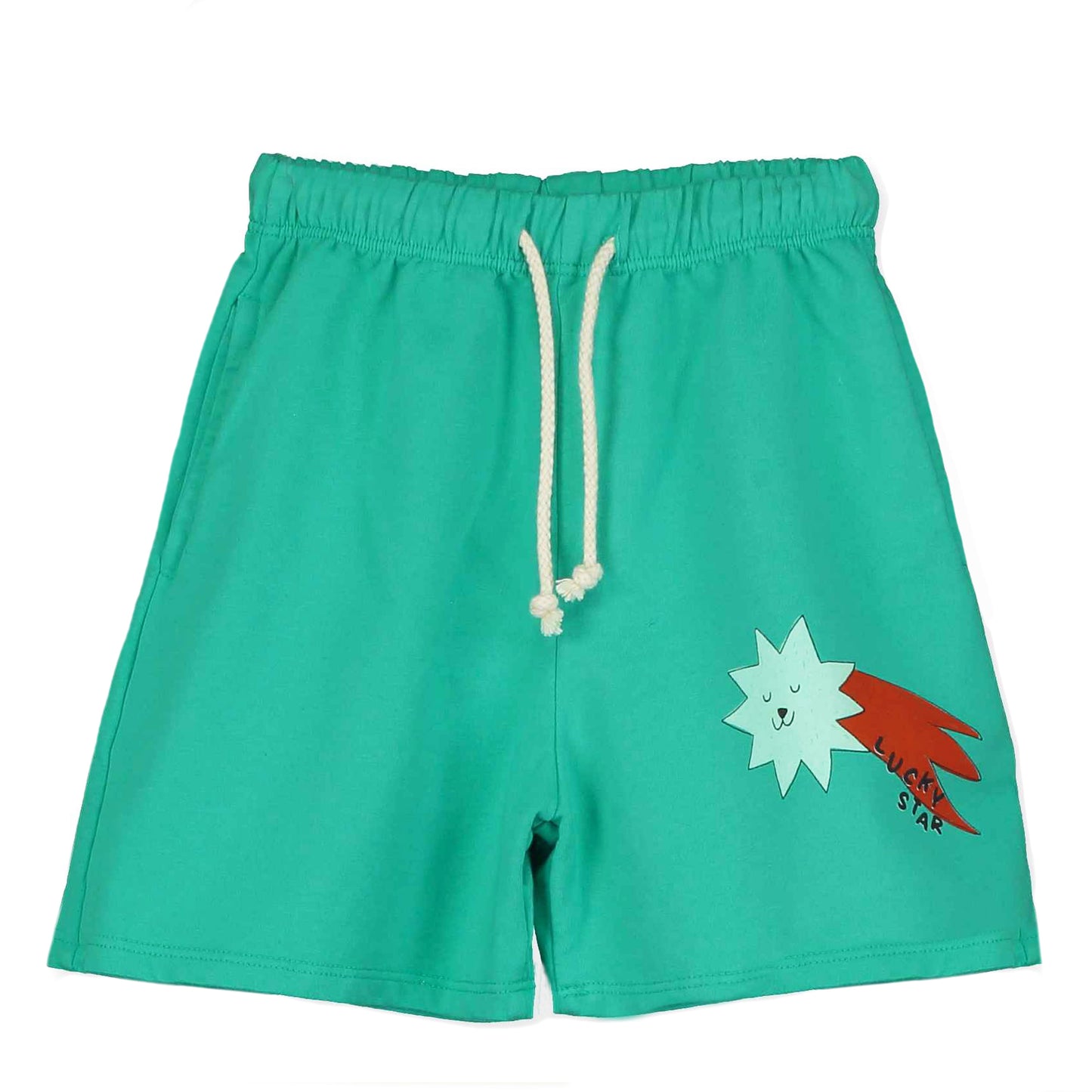 Shorts sweat Lucky Star in Grün von Lötiekids