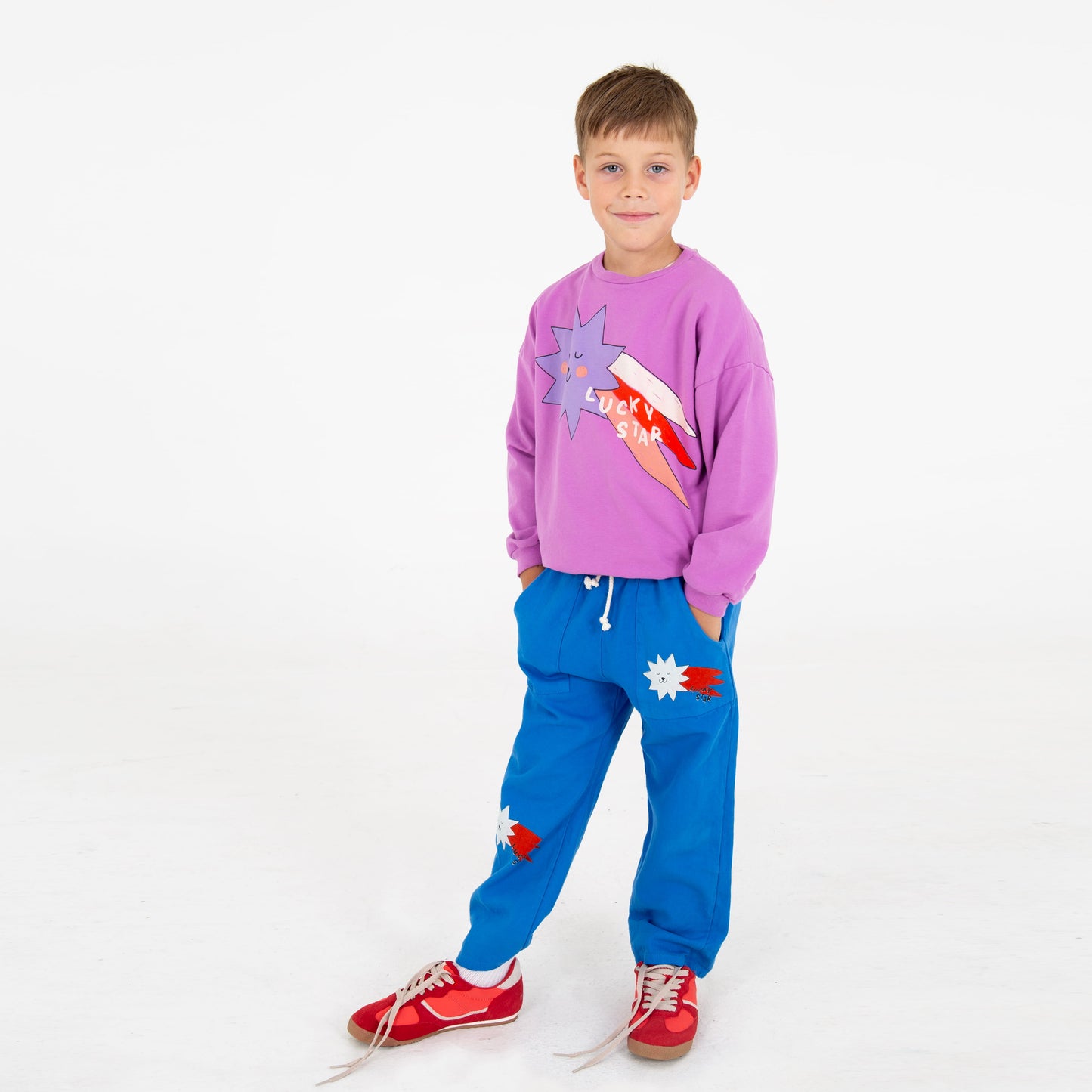 Sweatshirt Lucky Star auf Magenta von Lötiekids