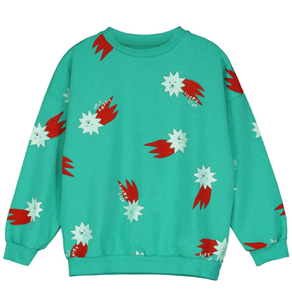 Sweatshirt Lucky Stars auf Grün von Lötiekids