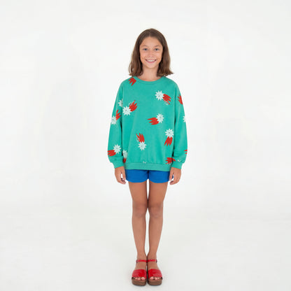 Sweatshirt Lucky Stars auf Grün von Lötiekids