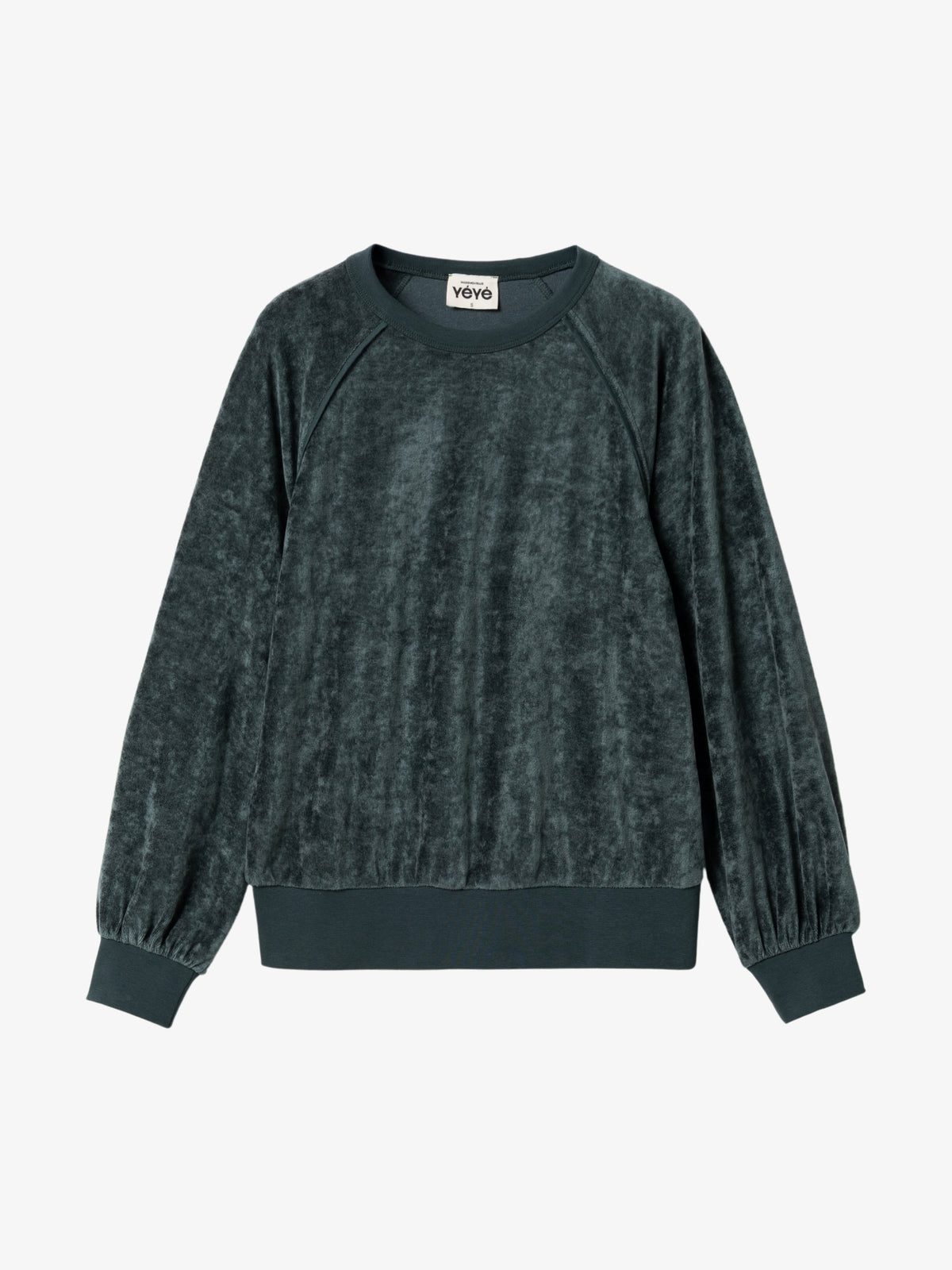 Velours-Pullover in Dunkelgrün von Mademoiselle YéYé