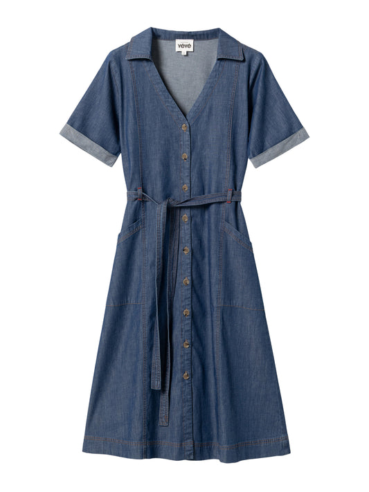 Kurzarm-Jeanskleid von Mademoiselle Yéyé
