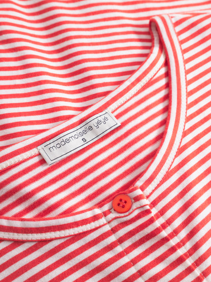Knoten T-shirt gestreift rot/weiss