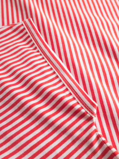 Knoten T-shirt gestreift rot/weiss