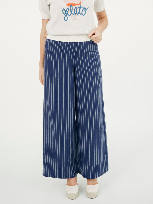 Sommerhose Navy mit weissen Streifen von Mademoiselle Yéyé